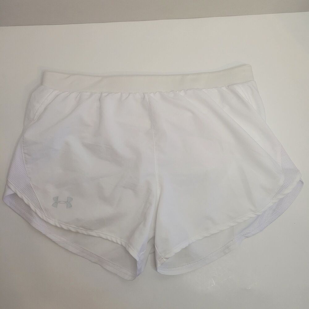 Under Armour HeatGear White Athletic Running Shorts Women’s Size M‎ Loose Fit